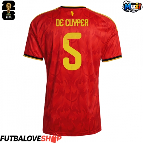 Dres Belgicko Maxim De Cuyper #5 Domáci MS 2026 Krátky Rukáv